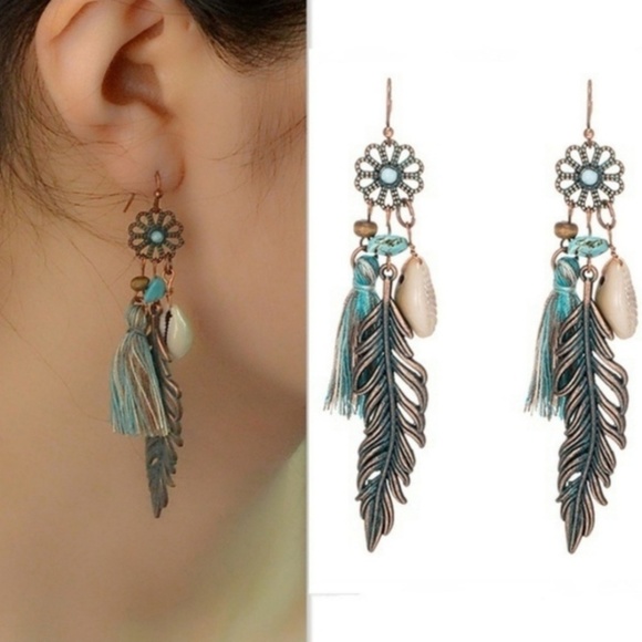 Bohemian Style Fringed Earrings - Picture 1 of 4
